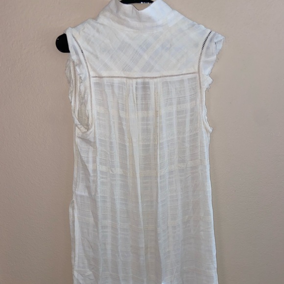 Beautiful Kimchi blue graduation sleeveless white dress button front long skirt - Picture 10 of 12